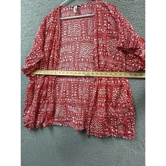 Victorias Secret Robe Womens OS Red White Waist Tie Heart Print Kimono - Picture 6 of 8